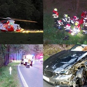Vážná dopravní nehoda - dva motorkáři se střetli s osobním vozem
