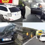 Tři nehody komplikují dopravu na dálnici D5 mezi Rokycany a Plzní