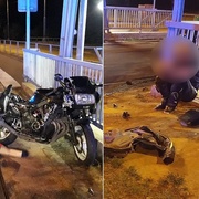 Motorkář popíjel na čerpačce, pak ujížděl hlídce a nakonec se rozsekal na tramvajovém pásu