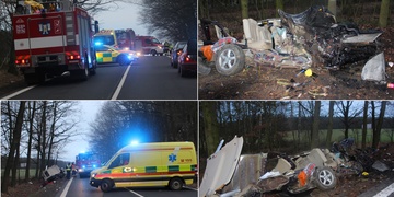 Vozidlo se o strom roztrhalo na kusy