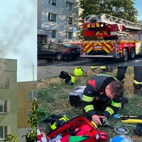 Požár bytu v Plzni na Vinicích
