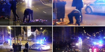 Bojovníci s popelnicemi uklízeli pod taktovkou policie