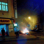 Požár vozu v Kollárově ulici