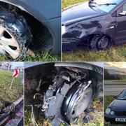 Těžce opilý řidič havaroval u Makra s autem bez pneumatik