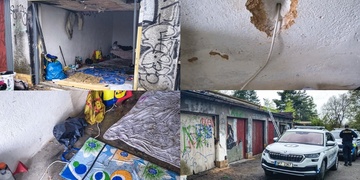 Bezdomovci se zabydleli v opuštěné garáži a začali sousedům krást elektrický proud