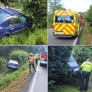 Řidič i s autem skončil na zahradě