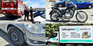 Jezdci na motocyklu do cesty nacouvala skříňová dodávka