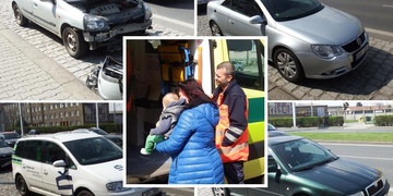 Hromadná nehoda čtyř aut U Prazdroje