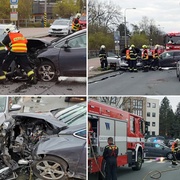 Střet tří vozů zcela zablokoval ulici U Velkého rybníka v Plzni