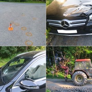 Střet auta s traktorem
