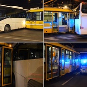 Srážka tramvaje s autobusem