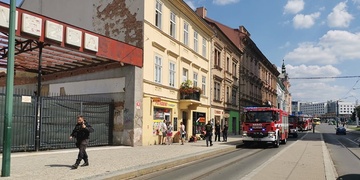 Požár v centru Plzně v Pražské ulici