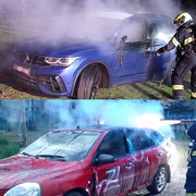 Hasiči vyjížděli ke dvěma značně podezřelým požárům vozů