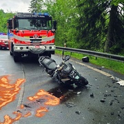 Střet motocyklu s osobním vozem
