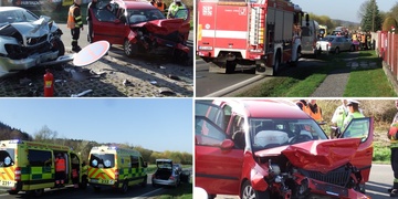 Čelní střet vozidel mezi Skvrňany a Vejprnicemi