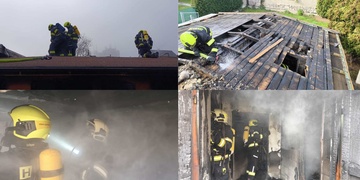 Požár domu zaměstnal osm jednotek hasičů