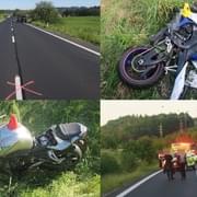 Dvě nehody motocyklů, k oběma musel letět vrtulník LZS