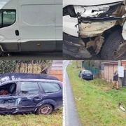 Řidič dodávky usnul a vytlačil auto ze silnice
