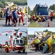 Vážná nehoda zcela uzavřela dálnici D6, na místě přistával vrtulník