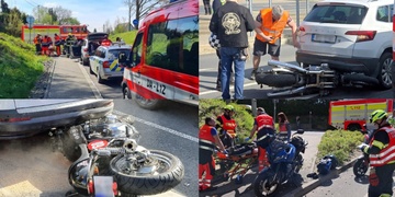 Dnešní dvě nehody motorkářů