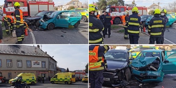 Nehoda tří aut, na místě čtyři zranění