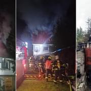 Noční požár zničil dům i garáž s autem