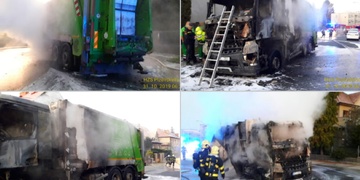 V Doubravce shořel vůz popelářů