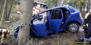 Mladá řidička nezvládla řízení a s vozem narazila do stromu