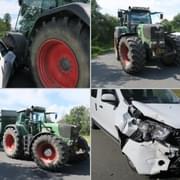 Střet osobního vozidla s traktorem