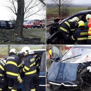 Vážná ranní nehoda, řidiče museli z vraku vyprostit hasiči