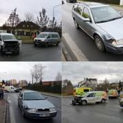 Dopolední střet dvou vozů na Doubravce