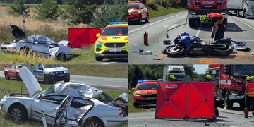 Tragická dopravní nehoda - motorkář zemřel na místě, řidič vozu je vážně zraněný