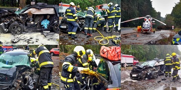 Po nárazu do stromu zůstal ve voze zaklíněný řidič