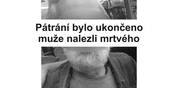 Pátrání je ukončeno, policisté nalezli Richarda Š. mrtvého