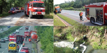 Na dálnici havarovala cisterna s kyselinou