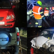 Vážná dopravní nehoda, dvě auta se střetla s jelenem