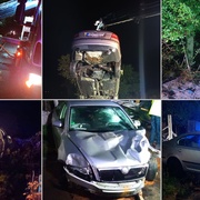 Krušná noc řidičů, do cesty se jim postavil strom, zeď i strž