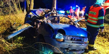 Náraz do stromu vůz zcela zdemoloval