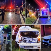 Střet taxíku s vozem zásilkové služby