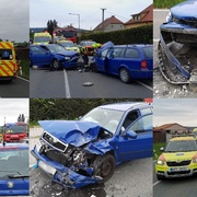 Čelní střet dvou vozů, na místě dvě zraněné ženy a jedno dítě