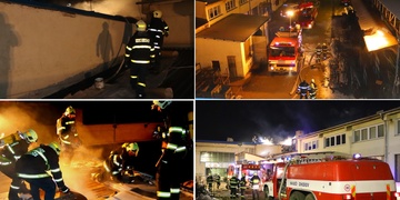 Požár haly, škoda je milion