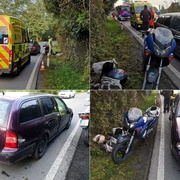 Ranní střet motorky s autem