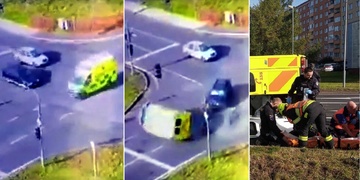 Řidič nedal přednost sanitce transportující pacienta v umělém spánku