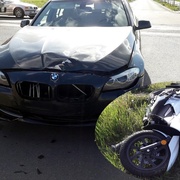 Střet auta s motorkou