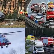 Vážná nehoda uzavřela dálnici D5 - na místě přistává vrtulnik LZS