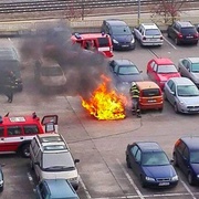 Požár auta na Košutce