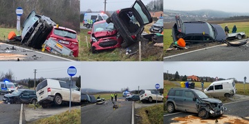 Hromadná dopravní nehoda, viník byl opilý a ozbrojený