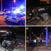 Vážná dopravní nehoda, náraz vymrštil auto až do kolejiště - , 