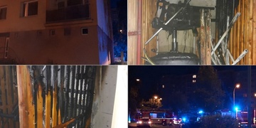 Požár ve sklepě panelového domu