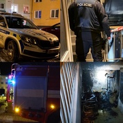 Požár v bytovém domě, hasiči obyvatele zachraňovali okny po žebřících